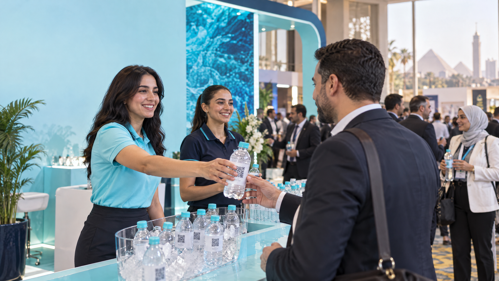 OlO branded water activation at an event